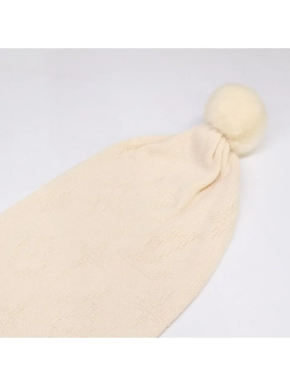 Louis Vuitton Mink Pom Cashmere Scarf
